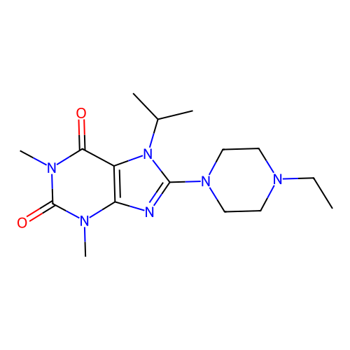 8-(4-ethylpiperazin-1-yl)-1,3-dimethyl-7-propan-2-yl-purine-2,6-dione structure