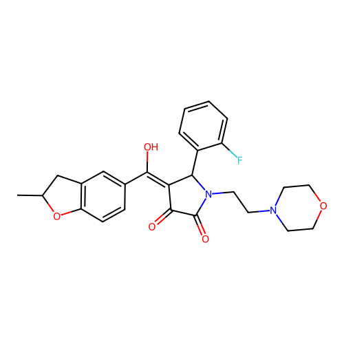 5-(2-fluorophenyl)-3-hydroxy-4-(2-methyl-2,3-dihydro-1-benzofuran-5-carbonyl)-1-[2-(morpholin-4-yl)ethyl]-2,5-dihydro-1H-pyrrol-2-one structure