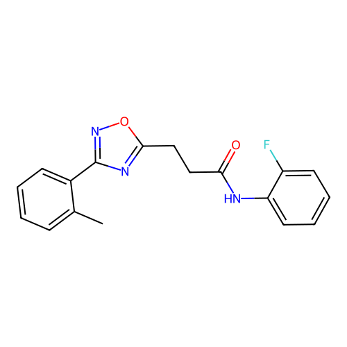 N-(2-fluorophenyl)-3-[3-(2-methylphenyl)-1,2,4-oxadiazol-5-yl]propanamide structure