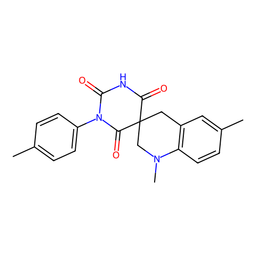 1',6'-dimethyl-1-(4-methylphenyl)spiro[1,3-diazinane-5,3'-2,4-dihydroquinoline]-2,4,6-trione structure