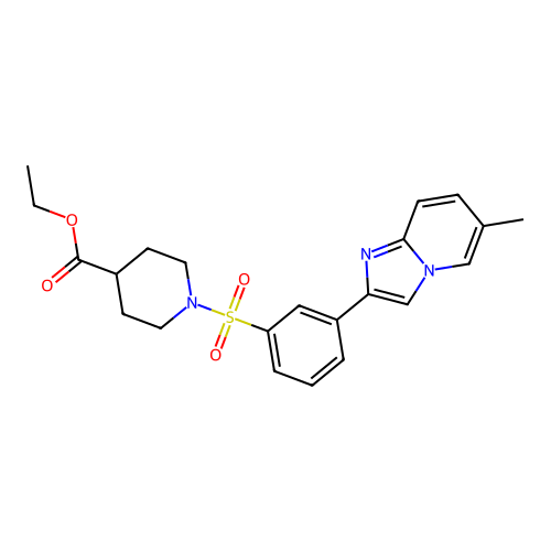 ethyl 1-{[3-(6-methylimidazo[1,2-a]pyridin-2-yl)phenyl]sulfonyl}-4-piperidinecarboxylate structure