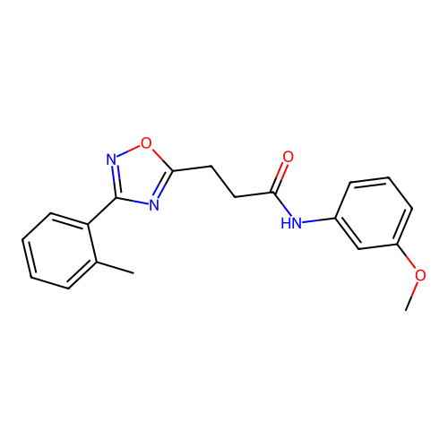N-(3-methoxyphenyl)-3-[3-(2-methylphenyl)-1,2,4-oxadiazol-5-yl]propanamide structure