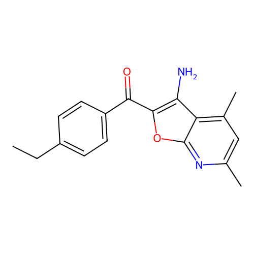 (3-Amino-4,6-dimethylfuro[2,3-b]pyridin-2-yl)(4-ethylphenyl)methanone structure