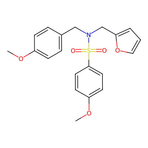 N-(furan-2-ylmethyl)-4-methoxy-N-(4-methoxybenzyl)benzenesulfonamide structure