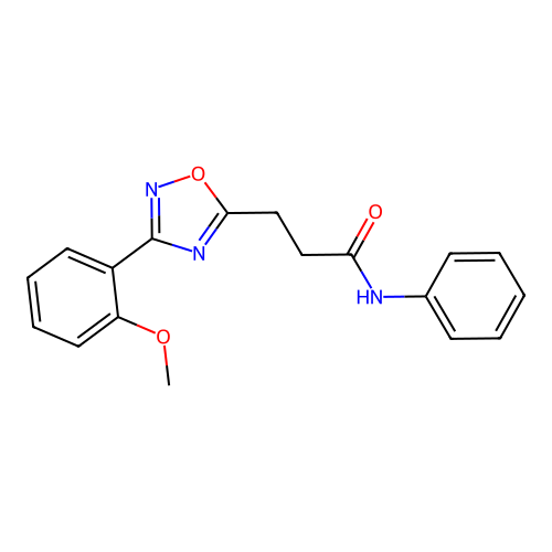 3-[3-(2-methoxyphenyl)-1,2,4-oxadiazol-5-yl]-N-phenylpropanamide structure