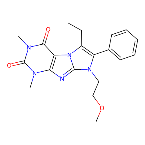 8-Ethyl-6-(2-methoxyethyl)-2,4-dimethyl-7-phenylpurino[7,8-a]imidazole-1,3-dione structure