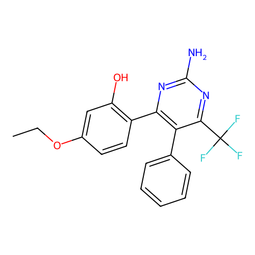 2-[2-Amino-5-phenyl-6-(trifluoromethyl)pyrimidin-4-yl]-5-ethoxyphenol structure