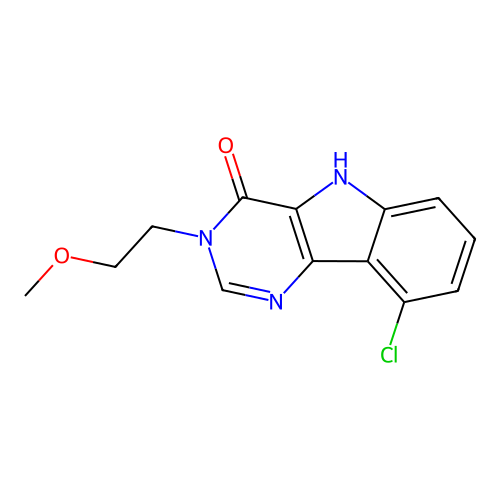 9-chloro-3-(2-methoxyethyl)-3,5-dihydro-4H-pyrimido[5,4-b]indol-4-one structure