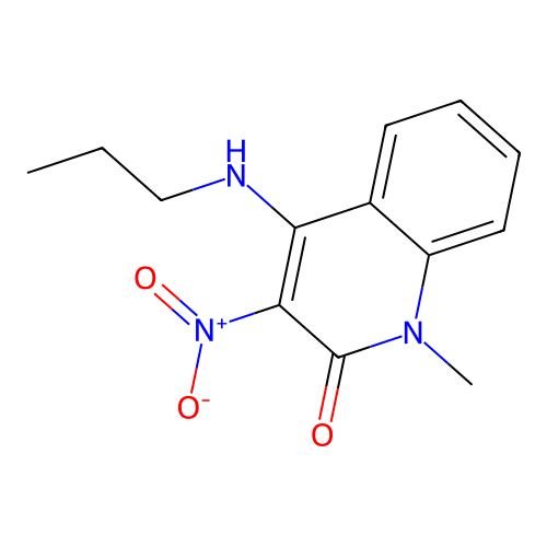 1-methyl-3-nitro-4-(propylamino)quinolin-2(1H)-one structure