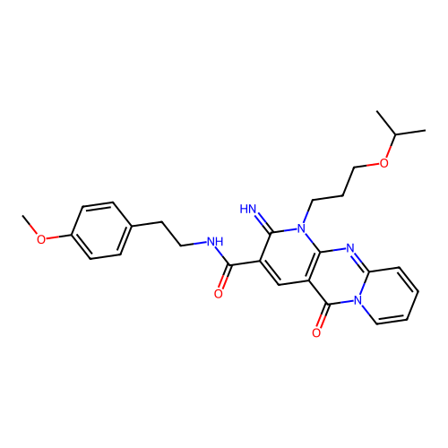 2-imino-1-(3-isopropoxypropyl)-N~3~-(4-methoxyphenethyl)-5-oxo-1,5-dihydro-2H-dipyrido[1,2-a:2,3-d]pyrimidine-3-carboxamide structure
