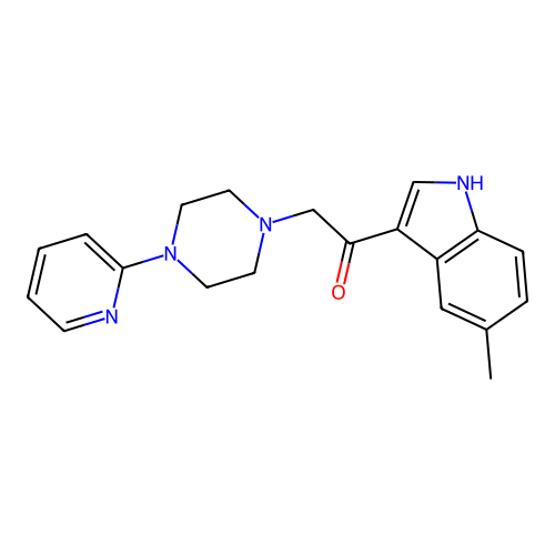 1-(5-methyl-1H-indol-3-yl)-2-(4-(pyridin-2-yl)piperazin-1-yl)ethanone structure