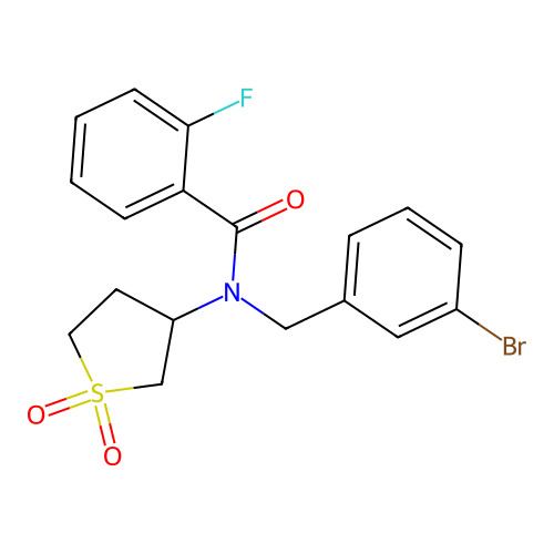 N-(3-bromobenzyl)-N-(1,1-dioxidotetrahydrothiophen-3-yl)-2-fluorobenzamide structure