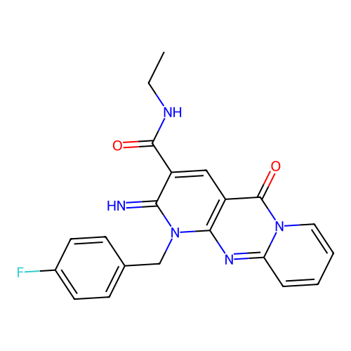N-ethyl-1-(4-fluorobenzyl)-2-imino-5-oxo-1,5-dihydro-2H-dipyrido[1,2-a:2',3'-d]pyrimidine-3-carboxamide structure