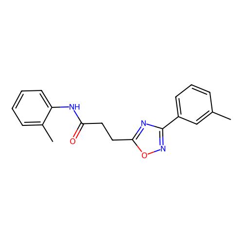 N-(2-methylphenyl)-3-[3-(3-methylphenyl)-1,2,4-oxadiazol-5-yl]propanamide structure