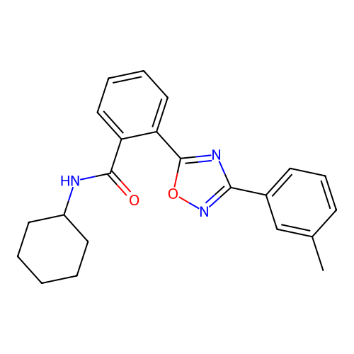 N-cyclohexyl-2-[3-(3-methylphenyl)-1,2,4-oxadiazol-5-yl]benzamide structure