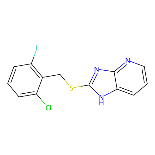 2-((2-chloro-6-fluorobenzyl)thio)-3H-imidazo[4,5-b]pyridine structure