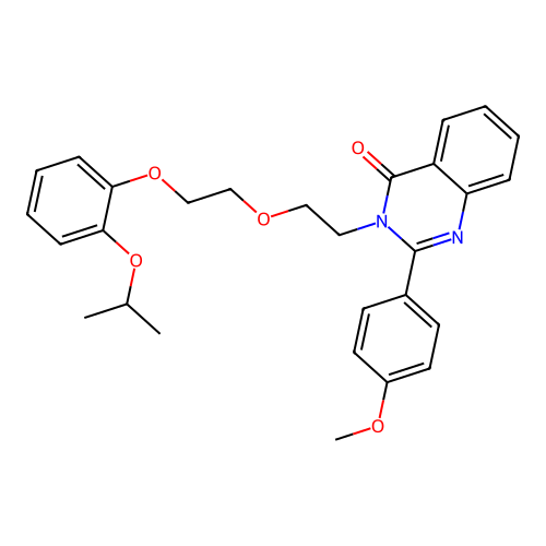 2-(4-methoxyphenyl)-3-[2-[2-(2-propan-2-yloxyphenoxy)ethoxy]ethyl]quinazolin-4-one structure