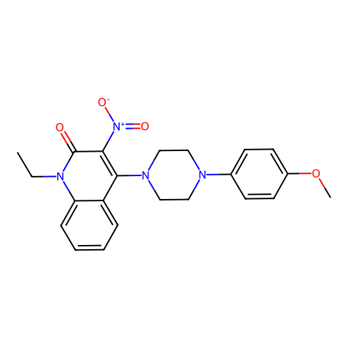 1-ethyl-4-(4-(4-methoxyphenyl)piperazin-1-yl)-3-nitroquinolin-2(1H)-one structure