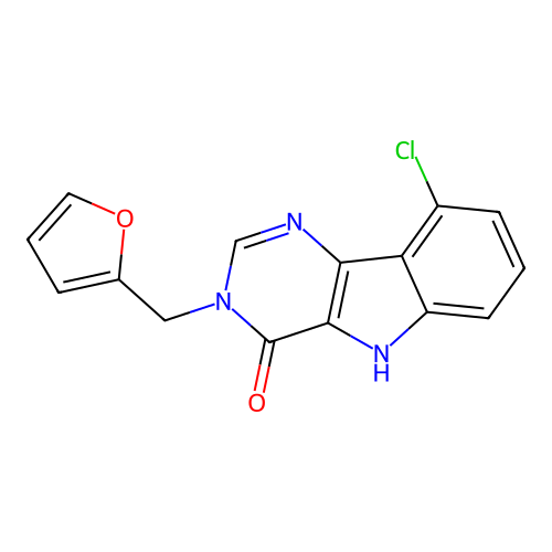 9-Chloro-3-furan-2-ylmethyl-3,5-dihydro-pyrimido[5,4-b]indol-4-one structure