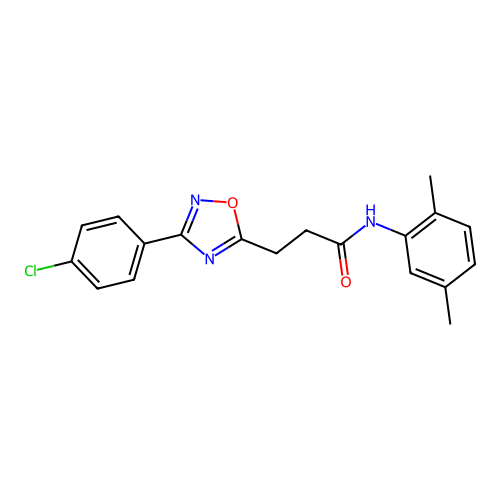 3-[3-(4-chlorophenyl)-1,2,4-oxadiazol-5-yl]-N-(2,5-dimethylphenyl)propanamide structure