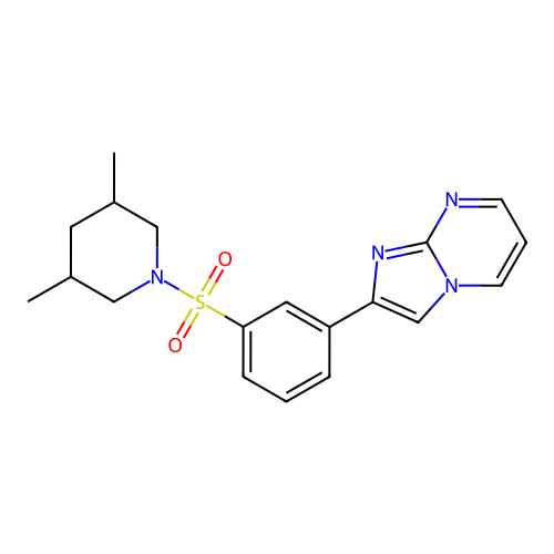2-{3-[(3,5-Dimethylpiperidin-1-yl)sulfonyl]phenyl}imidazo[1,2-a]pyrimidine structure