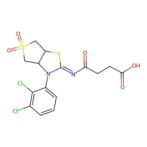 4-{[(2Z)-3-(2,3-dichlorophenyl)-5,5-dioxidotetrahydrothieno[3,4-d][1,3]thiazol-2(3H)-ylidene]amino}-4-oxobutanoic acid structure