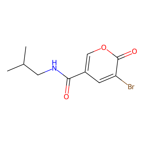 5-bromo-N-(2-methylpropyl)-6-oxopyran-3-carboxamide structure