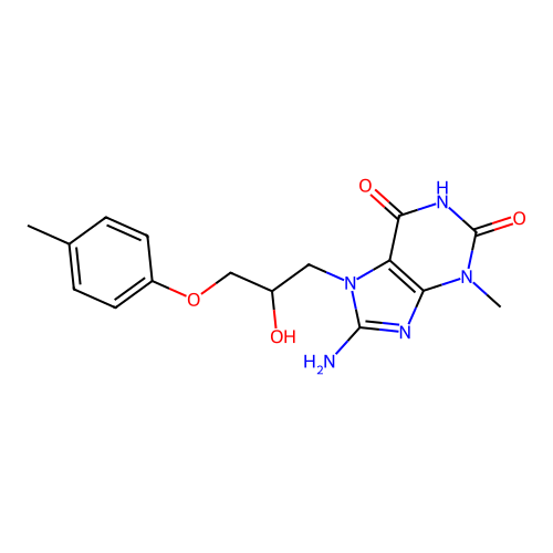 8-Amino-7-[2-hydroxy-3-(4-methylphenoxy)propyl]-3-methylpurine-2,6-dione structure