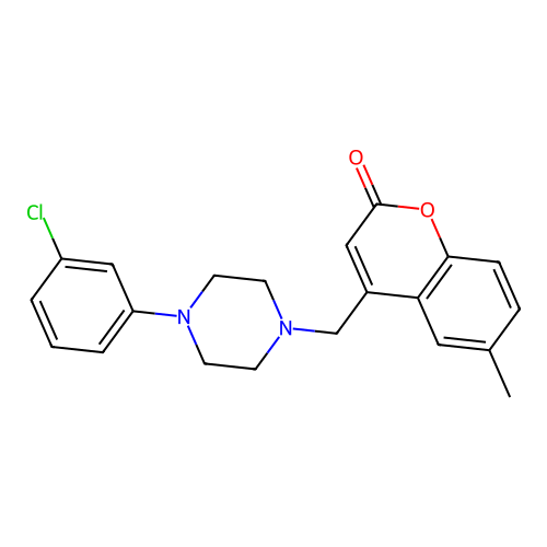 4-{[4-(3-chlorophenyl)piperazin-1-yl]methyl}-6-methyl-2H-chromen-2-one structure