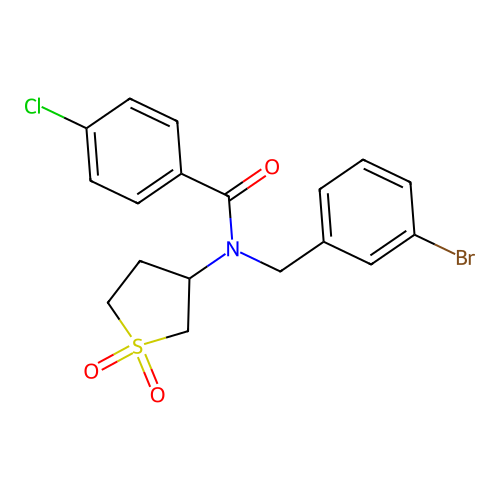 N-(3-bromobenzyl)-4-chloro-N-(1,1-dioxidotetrahydrothiophen-3-yl)benzamide structure