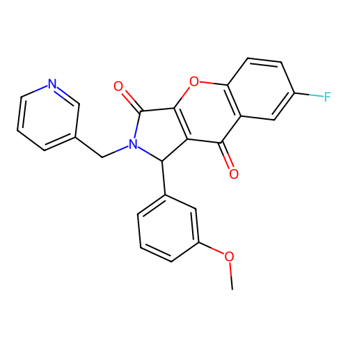 7-fluoro-1-(3-methoxyphenyl)-2-(pyridin-3-ylmethyl)-1,2-dihydrochromeno[2,3-c]pyrrole-3,9-dione structure