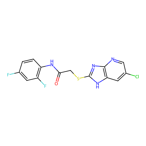 C14H9ClF2N4OS structure