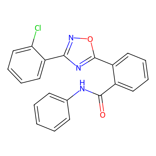 2-[3-(2-chlorophenyl)-1,2,4-oxadiazol-5-yl]-N-phenylbenzamide structure
