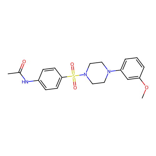 N-(4-((4-(3-methoxyphenyl)piperazin-1-yl)sulfonyl)phenyl)acetamide structure