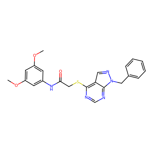 2-((1-benzyl-1H-pyrazolo[3,4-d]pyrimidin-4-yl)thio)-N-(3,5-dimethoxyphenyl)acetamide structure