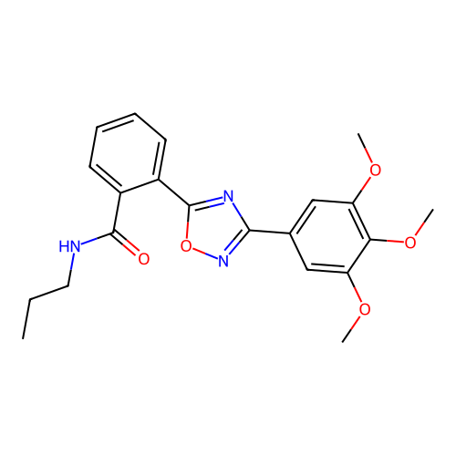 N-propyl-2-[3-(3,4,5-trimethoxyphenyl)-1,2,4-oxadiazol-5-yl]benzamide structure