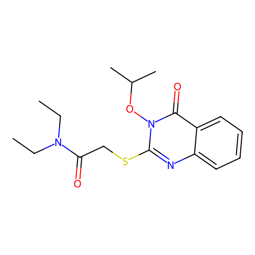 N,N-Diethyl-2-(3-isopropoxy-4-oxo-3,4-dihydro-quinazolin-2-ylsulfanyl)-acetamide structure