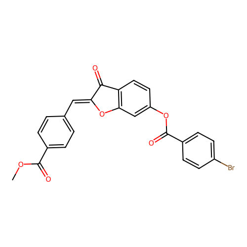 (Z)-2-(4-(methoxycarbonyl)benzylidene)-3-oxo-2,3-dihydrobenzofuran-6-yl 4-bromobenzoate structure