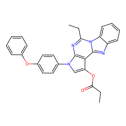 5-ethyl-3-(4-phenoxyphenyl)-3H-benzo[4,5]imidazo[1,2-c]pyrrolo[3,2-e]pyrimidin-1-yl propionate structure
