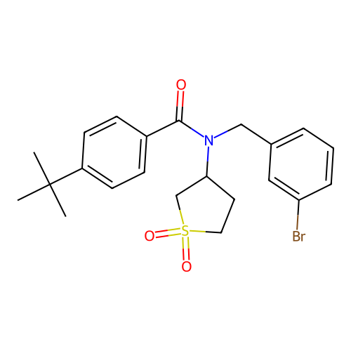 N-(3-bromobenzyl)-4-tert-butyl-N-(1,1-dioxidotetrahydrothiophen-3-yl)benzamide structure