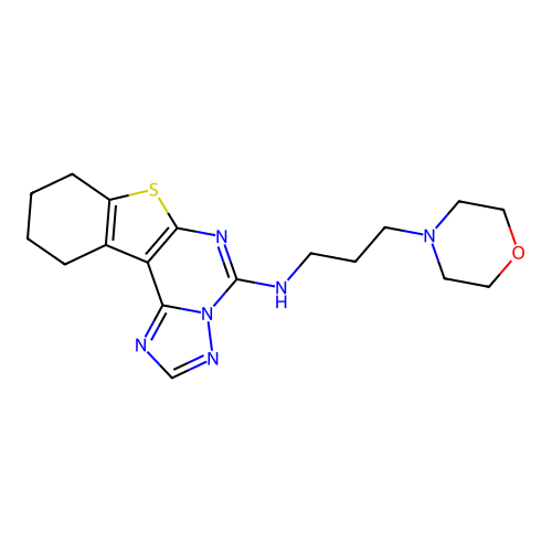 N-(3-morpholinopropyl)-8,9,10,11-tetrahydrobenzo[4,5]thieno[3,2-e][1,2,4]triazolo[1,5-c]pyrimidin-5-amine structure