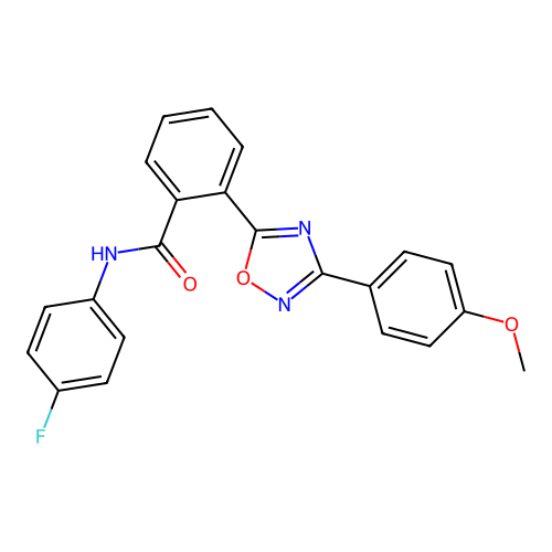 N-(4-fluorophenyl)-2-[3-(4-methoxyphenyl)-1,2,4-oxadiazol-5-yl]benzamide structure