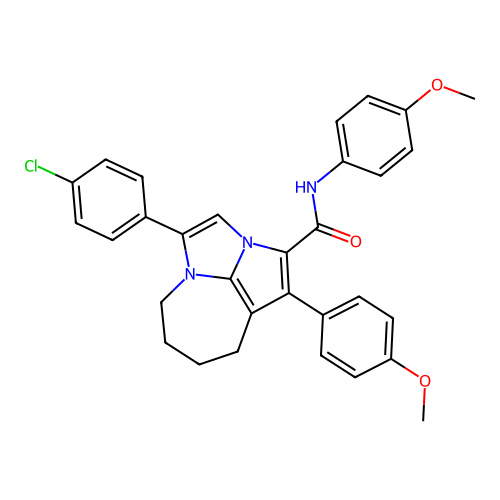4-(4-chlorophenyl)-N,1-bis(4-methoxyphenyl)-5,6,7,8-tetrahydro-2a,4a-diazacyclopenta[cd]azulene-2-carboxamide structure