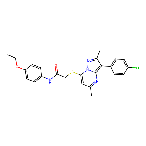 2-{[3-(4-chlorophenyl)-2,5-dimethylpyrazolo[1,5-a]pyrimidin-7-yl]sulfanyl}-N-(4-ethoxyphenyl)acetamide structure
