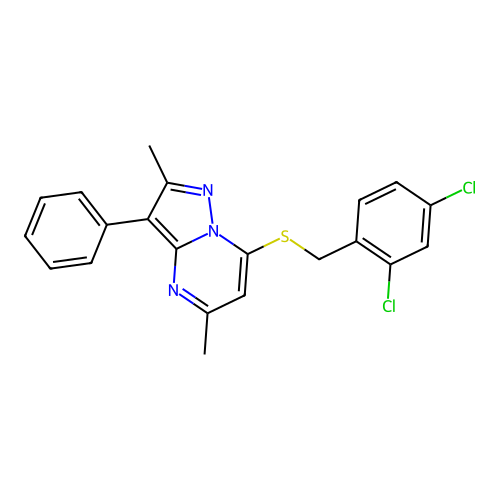 7-[(2,4-Dichlorobenzyl)sulfanyl]-2,5-dimethyl-3-phenylpyrazolo[1,5-a]pyrimidine structure