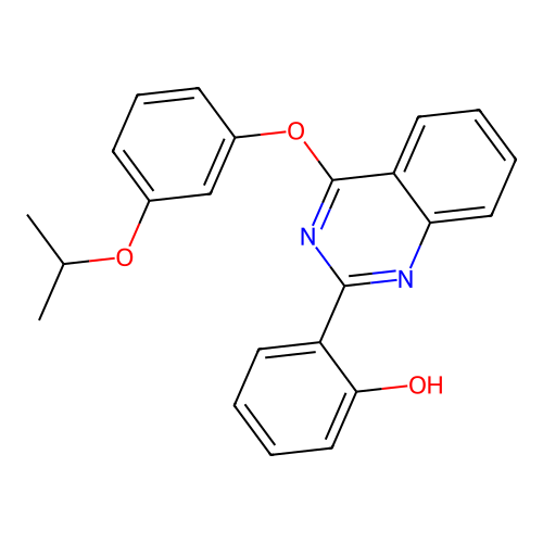 2-{4-[3-(Propan-2-yloxy)phenoxy]quinazolin-1-ium-2-yl}phenolate structure