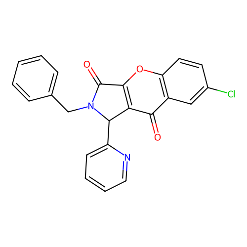 2-Benzyl-7-chloro-1-(pyridin-2-yl)-1,2-dihydrochromeno[2,3-c]pyrrole-3,9-dione structure