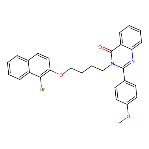 3-(4-((1-bromonaphthalen-2-yl)oxy)butyl)-2-(4-methoxyphenyl)quinazolin-4(3H)-one structure