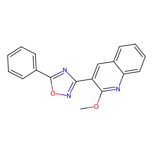 2-Methoxy-3-(5-phenyl-1,2,4-oxadiazol-3-yl)quinoline structure