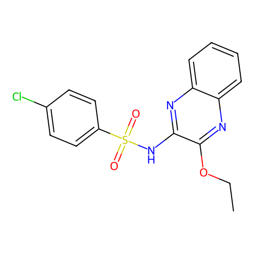 4-chloro-N-(3-ethoxyquinoxalin-2-yl)benzenesulfonamide structure